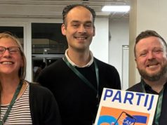 POS presenteert top 6 kandidatenlijst gemeenteraadsverkiezingen De top drie van POS; Gerben Stormbroek, Thom Schotman en Marielle Bruil