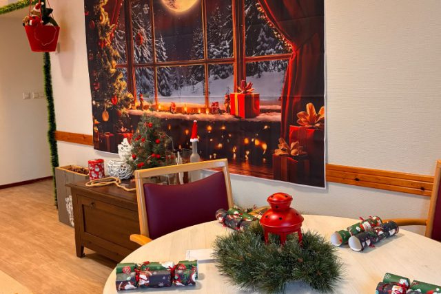 De ontmoetingsruimte werd prachtig omgetoverd.