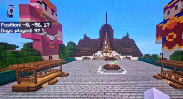 De ingang van de Efteling in Minecraft De ingang van de Efteling in Minecraft