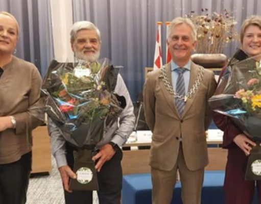 Gemeentebelangen Groen Soest presenteert kandidatenlijst Soest Annemarieke Weith-Plomp (L) vervangt Wethouder Auke Treep (R) in Soest
